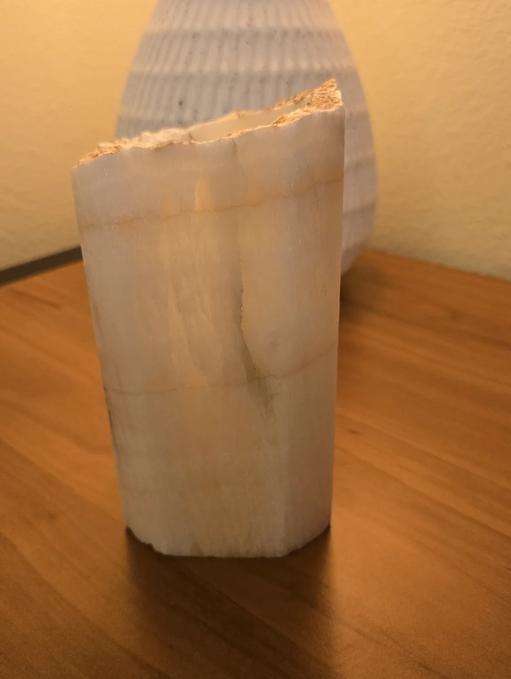 Natural White Like Alabaster Decorative Candle Holder Decor - Picture 5 of 10